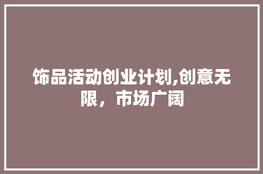 饰品活动创业计划,创意无限，市场广阔