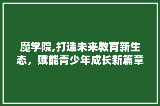 魔学院,打造未来教育新生态，赋能青少年成长新篇章