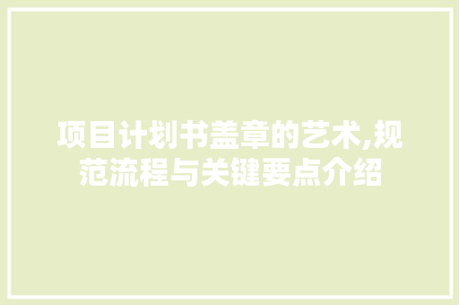 项目计划书盖章的艺术,规范流程与关键要点介绍 成语汇编