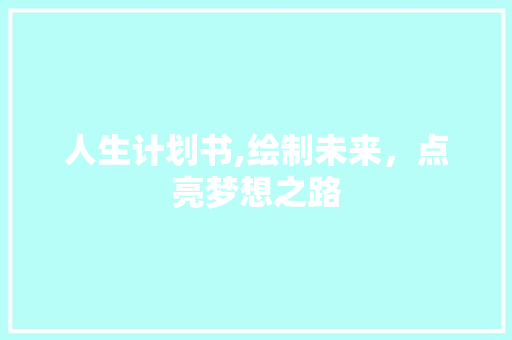 人生计划书,绘制未来，点亮梦想之路