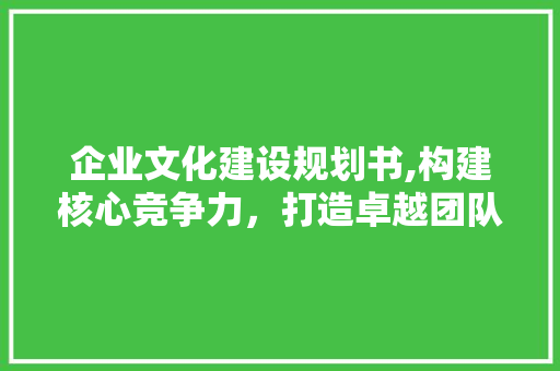 企业文化建设规划书,构建核心竞争力，打造卓越团队