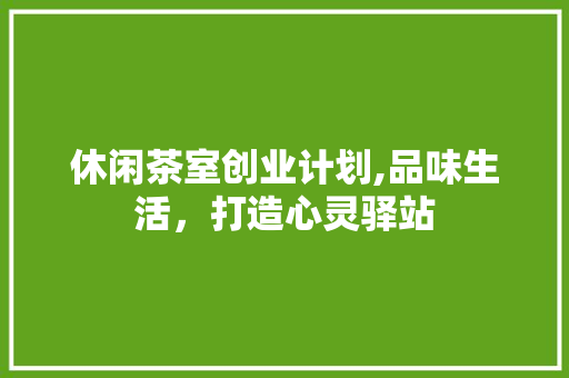 休闲茶室创业计划,品味生活，打造心灵驿站