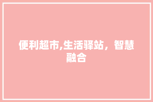 便利超市,生活驿站，智慧融合