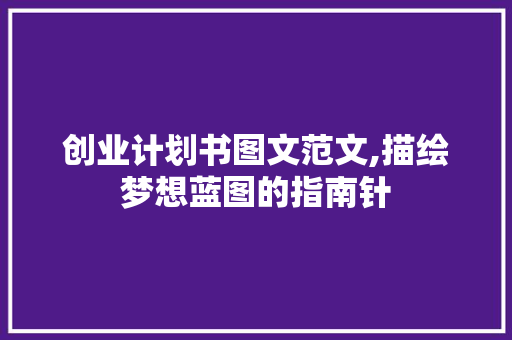 创业计划书图文范文,描绘梦想蓝图的指南针