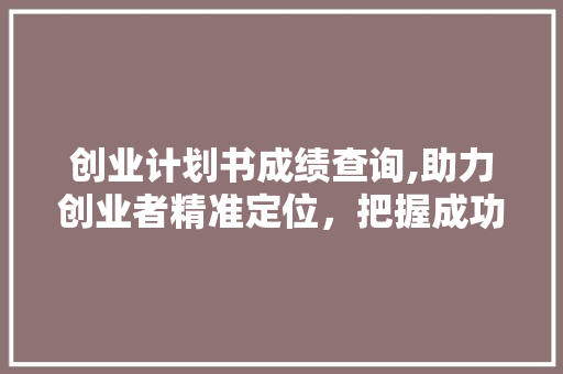 创业计划书成绩查询,助力创业者精准定位，把握成功之路