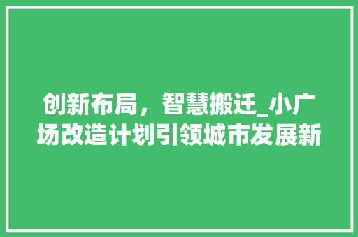 创新布局，智慧搬迁_小广场改造计划引领城市发展新篇章
