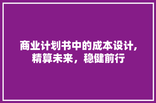 商业计划书中的成本设计,精算未来，稳健前行