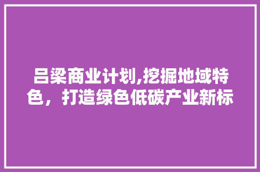 吕梁商业计划,挖掘地域特色，打造绿色低碳产业新标杆