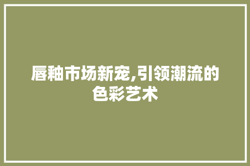 唇釉市场新宠,引领潮流的色彩艺术