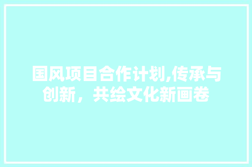 国风项目合作计划,传承与创新，共绘文化新画卷