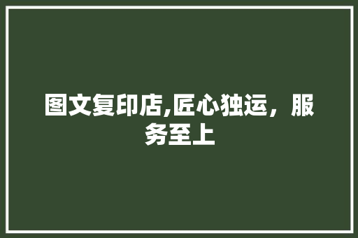 图文复印店,匠心独运，服务至上
