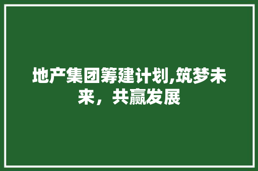 地产集团筹建计划,筑梦未来，共赢发展