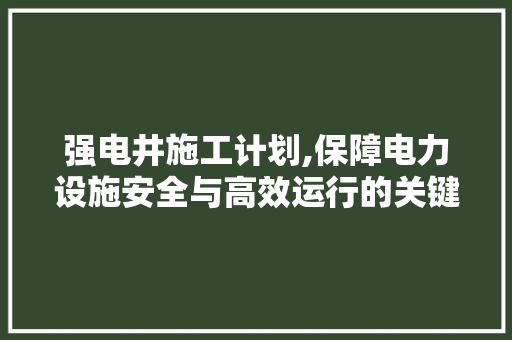 强电井施工计划,保障电力设施安全与高效运行的关键步骤