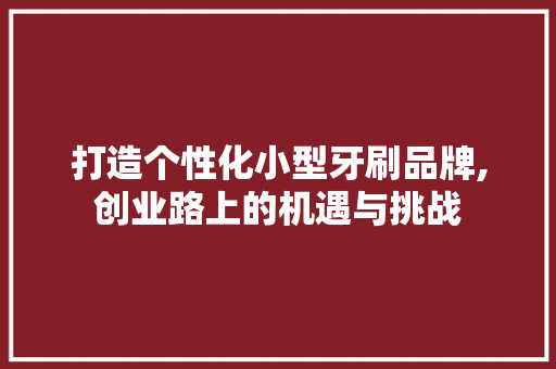 打造个性化小型牙刷品牌,创业路上的机遇与挑战