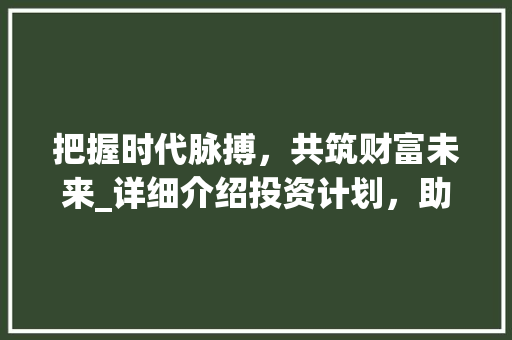 把握时代脉搏，共筑财富未来_详细介绍投资计划，助力客户财富增值