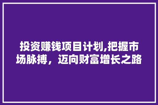 投资赚钱项目计划,把握市场脉搏，迈向财富增长之路