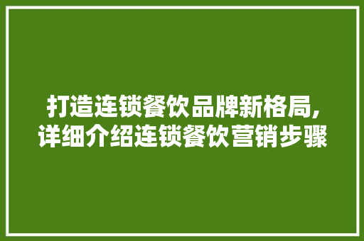 打造连锁餐饮品牌新格局,详细介绍连锁餐饮营销步骤
