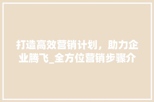 打造高效营销计划，助力企业腾飞_全方位营销步骤介绍