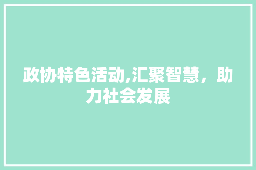 政协特色活动,汇聚智慧，助力社会发展