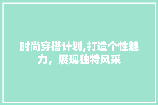 时尚穿搭计划,打造个性魅力，展现独特风采