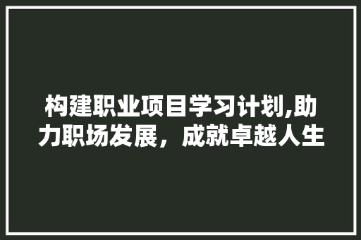 构建职业项目学习计划,助力职场发展，成就卓越人生