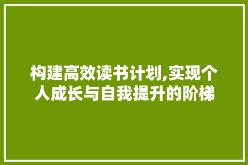 构建高效读书计划,实现个人成长与自我提升的阶梯