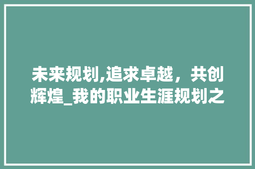 未来规划,追求卓越，共创辉煌_我的职业生涯规划之路