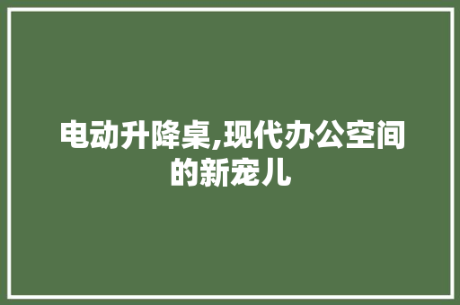 电动升降桌,现代办公空间的新宠儿