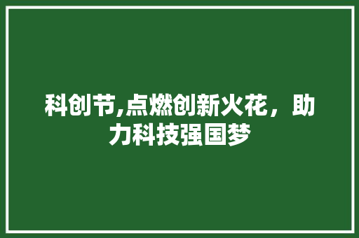 科创节,点燃创新火花，助力科技强国梦