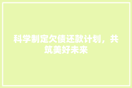 科学制定欠债还款计划，共筑美好未来