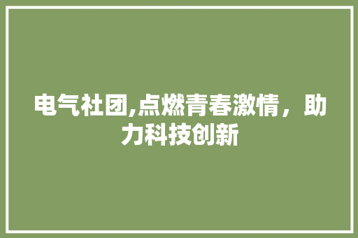 电气社团,点燃青春激情，助力科技创新