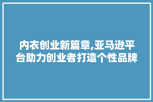 内衣创业新篇章,亚马逊平台助力创业者打造个性品牌