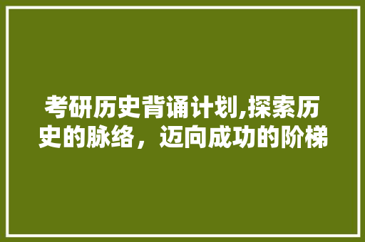 考研历史背诵计划,探索历史的脉络，迈向成功的阶梯