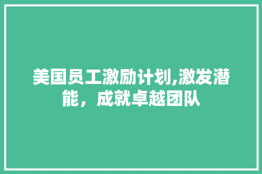 美国员工激励计划,激发潜能，成就卓越团队