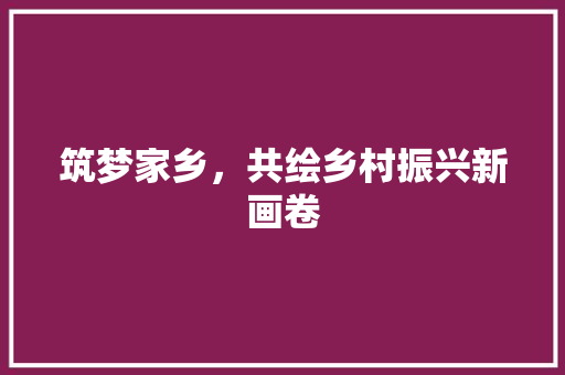 筑梦家乡，共绘乡村振兴新画卷