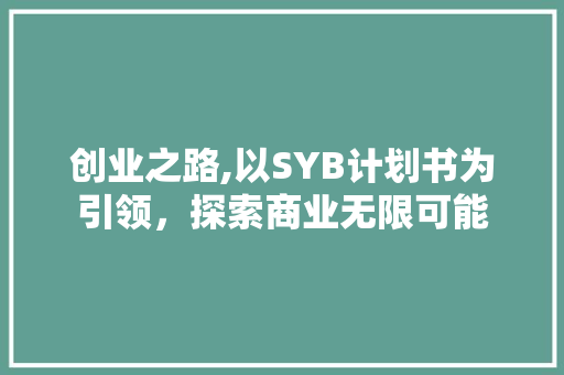 创业之路,以SYB计划书为引领，探索商业无限可能