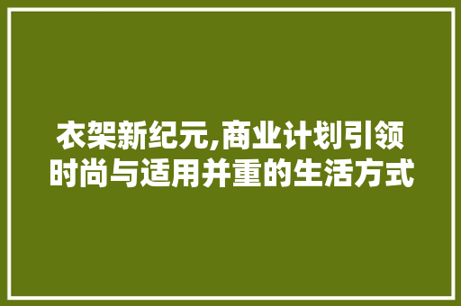 衣架新纪元,商业计划引领时尚与适用并重的生活方式