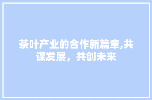 茶叶产业的合作新篇章,共谋发展，共创未来