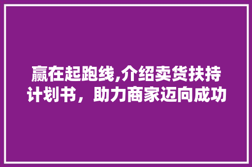 赢在起跑线,介绍卖货扶持计划书，助力商家迈向成功之路