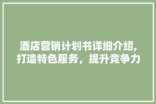 酒店营销计划书详细介绍,打造特色服务，提升竞争力