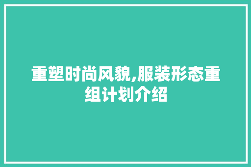 重塑时尚风貌,服装形态重组计划介绍