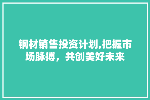 钢材销售投资计划,把握市场脉搏，共创美好未来