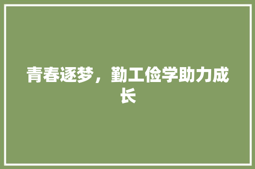 青春逐梦，勤工俭学助力成长