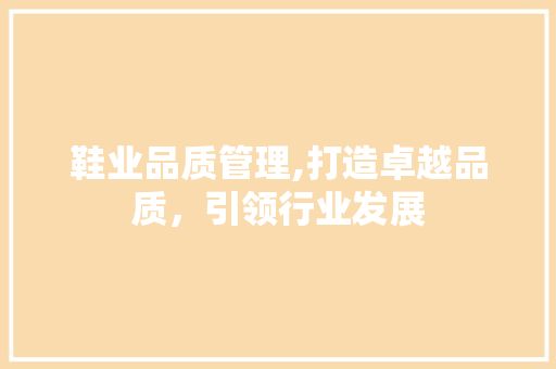 鞋业品质管理,打造卓越品质，引领行业发展