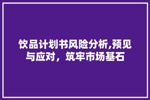 饮品计划书风险分析,预见与应对，筑牢市场基石