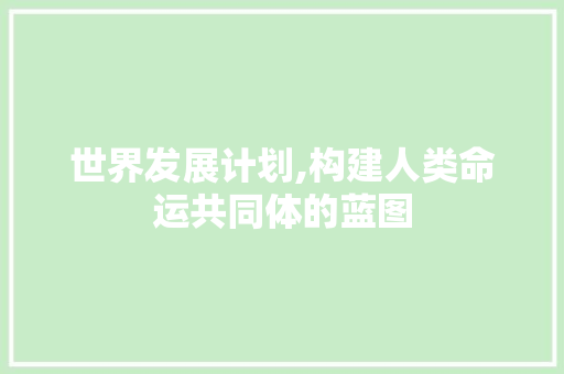 世界发展计划,构建人类命运共同体的蓝图 问答