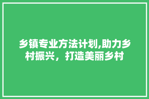 乡镇专业方法计划,助力乡村振兴，打造美丽乡村
