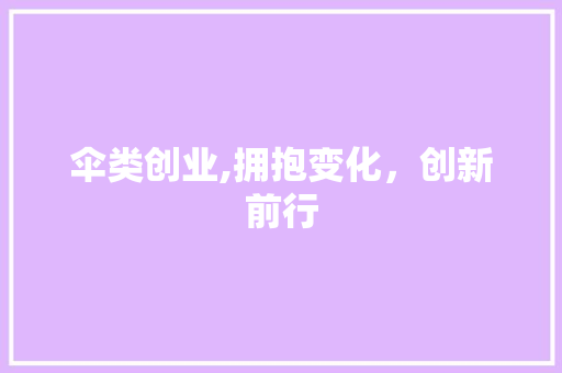 伞类创业,拥抱变化，创新前行