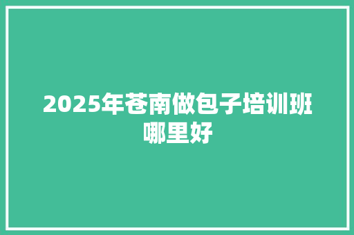 2025年苍南做包子培训班哪里好