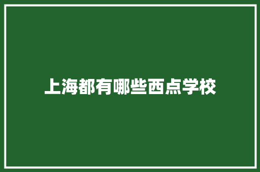 上海都有哪些西点学校